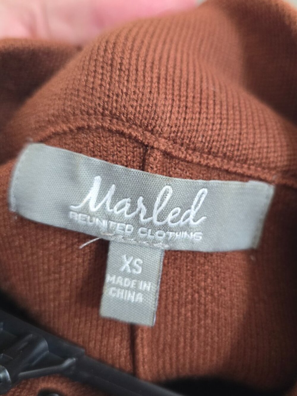 Marled by Reunited Clothing Sweater - Brown With Silver Buttons and Pockets - Picture 6 of 6